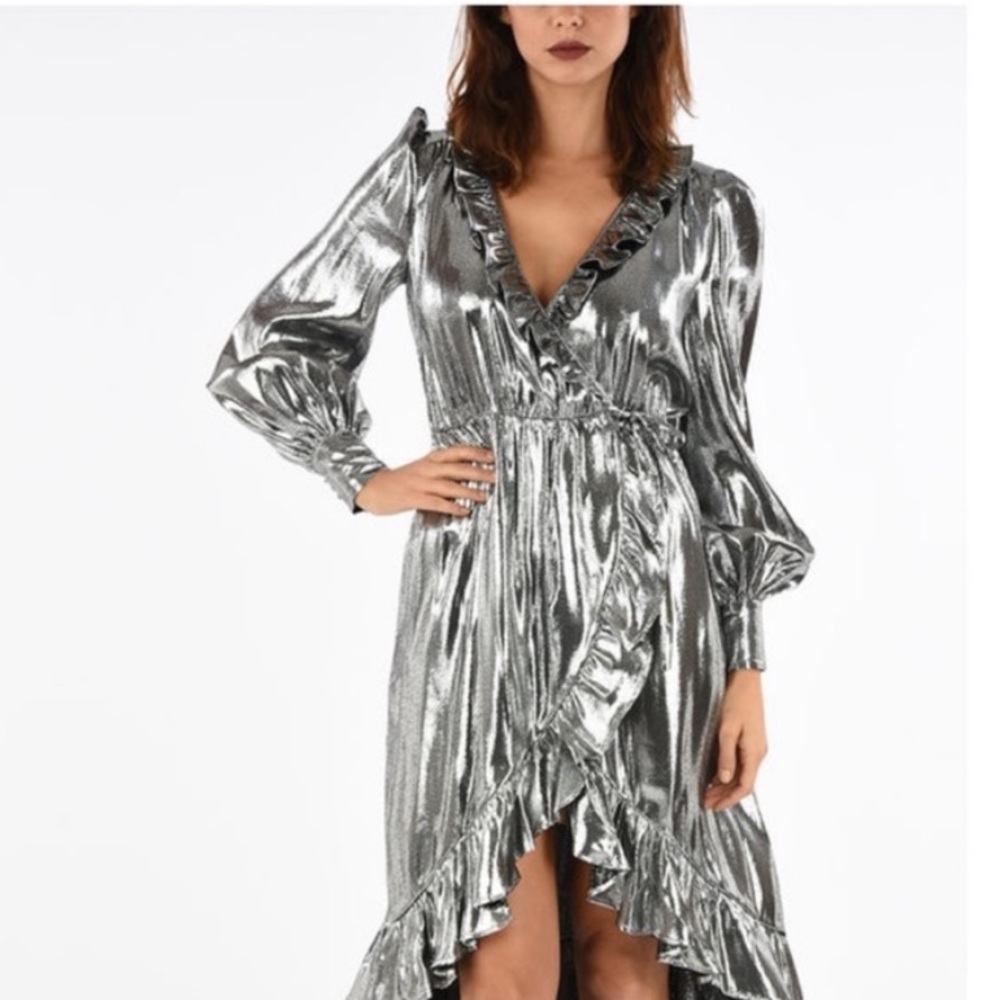 PERSEVERANCE London Metallic Silk Dress